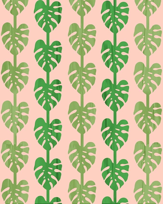 xo Fetti Jungle Leaf Foil Curtain Set of 2 3x7 ft Safari Theme Party