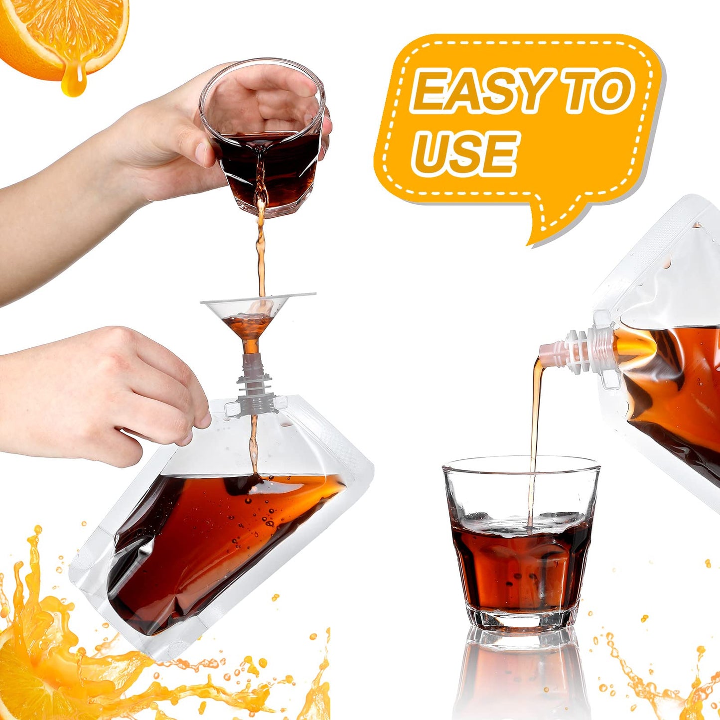 Meanplan 200 Pcs Reusable Plastic Pouches Bulk Squeeze Plastic Juice