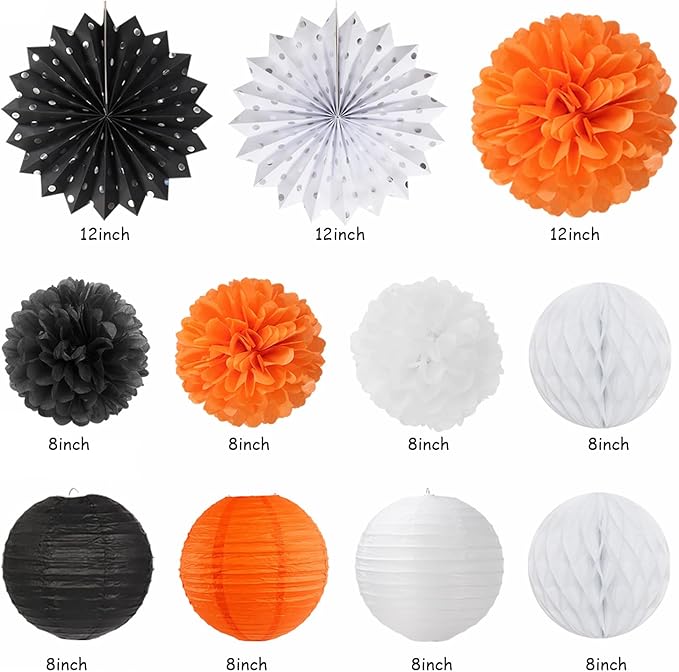 Black-White Orange Happy-Halloween Party-Decorations - 21pcs Birthday