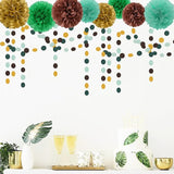 Sage-Green Gold Brown Party Decorations - 52FT Paper Streamers Gender