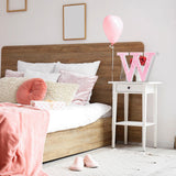 Qunclay Pink Crystal Diamond Letter Wall Decor, Glitter Wooden Bling
