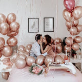 PartyWoo Rose Gold Balloons 100pcs Different Sizes of 18 12 10 5 Inch