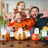 6 Pcs Halloween Table Decorations Cute Ghost Wooden Signs Halloween