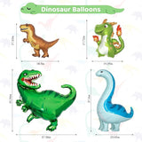Dinosaur 4th Birthday Party Decorations for Boys Girls Foil Green