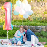 KatchOn, Giant 40 Inch, Rainbow Number 1 Balloons - Number One