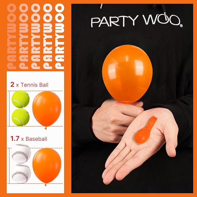 PartyWoo Orange Balloons 100pcs 5 Inch Latex Helium Balloons for