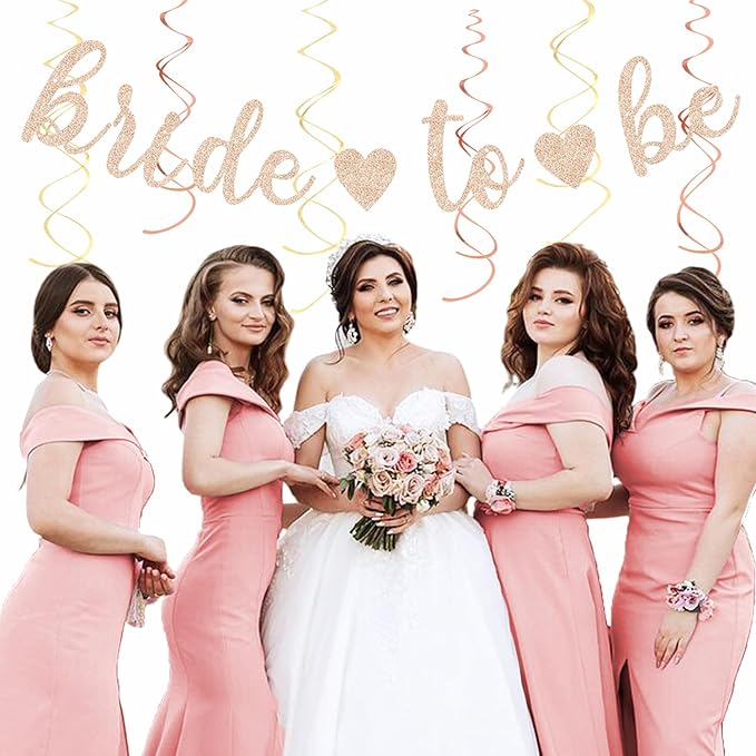 Blush Pink Rose Gold Bridal Shower Party Decorations 21pcs Bride to