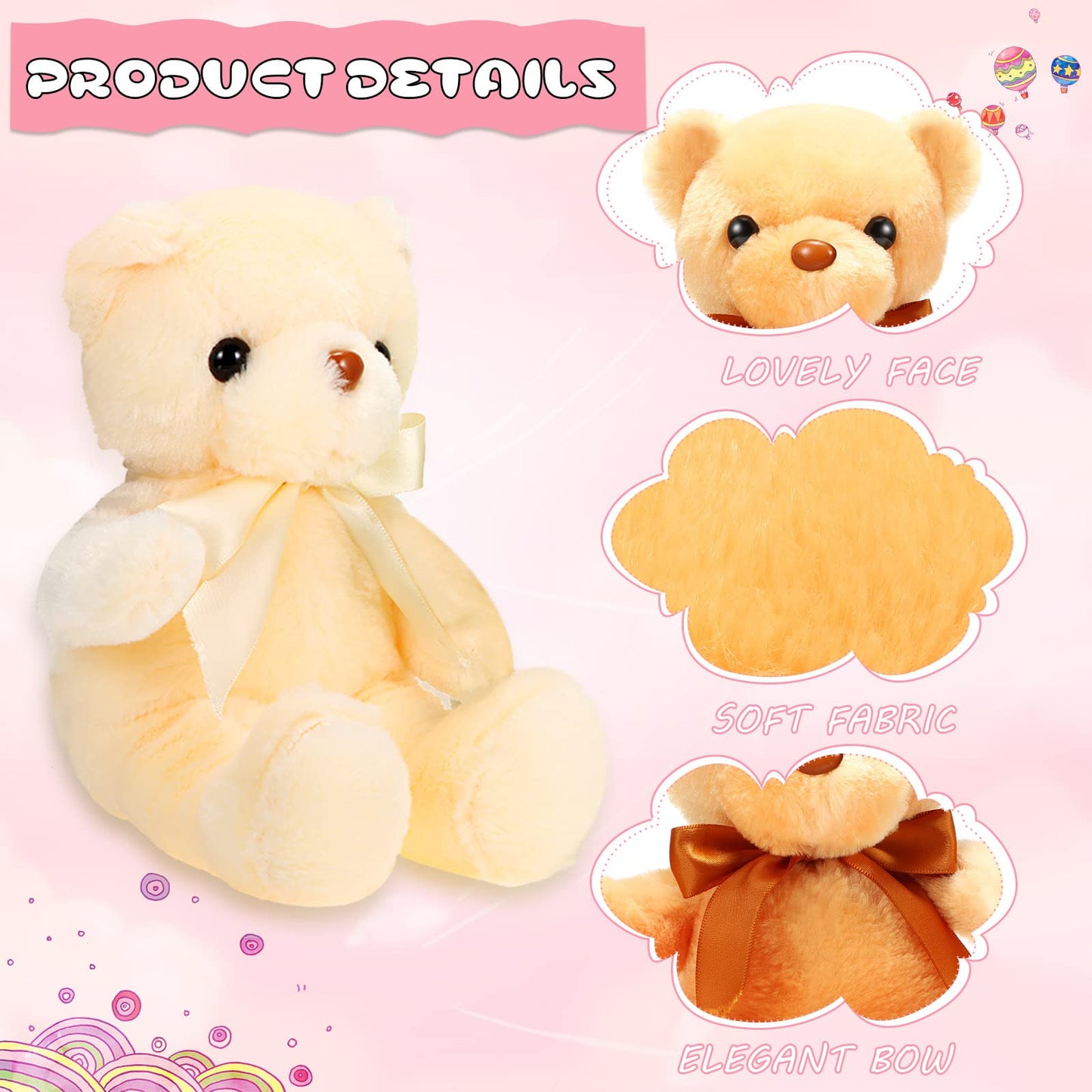 Skylety 10 Pcs 12 Inch Bears Bulk Stuffed Animals Soft Gift Plush