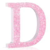Qunclay Pink Crystal Diamond Letter Wall Decor, Glitter Wooden Bling