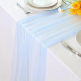 Snowkingdom Light Blue Table Runner 10FT, Baby Blue Sheer Cheesecloth