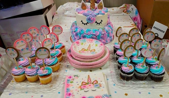 Rainbow Unicorn Party Supplies Set Serves 25 Including Unicorn