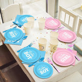96 PCS Gender Reveal Party Supplies Gender Reveal Plates and Napkins