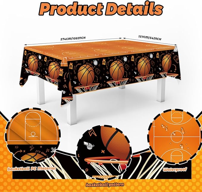 194pcs Basketball Party Plates and Napkins Set Birthday Party