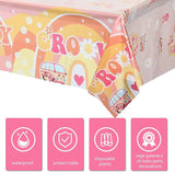 1 Pcs Two Plastic Tablecloths Retro Hippie Boho Party Decorations