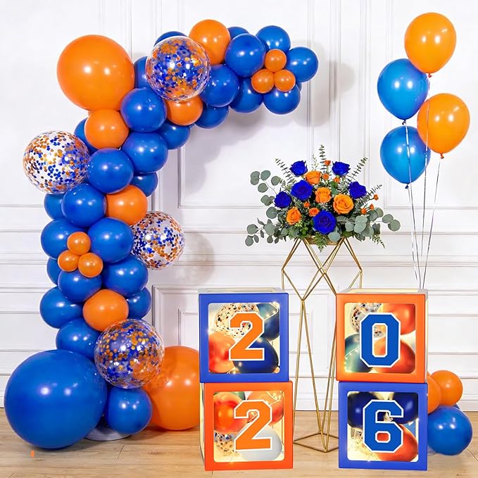 Graduation Decorations Class of 2026 - Orange and Blue Graduation