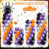 2 Sets Halloween Balloon Column Stand Kit with Scary Pumpkin Spider