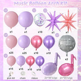 K pop Music Hunter Theme Birthday Decorations,Pink and Purple Balloon