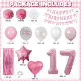 17th Birthday Decorations for Girls Pink Number 17 Balloon Bow