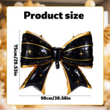 2pcs Large Bow Balloons, Bow Themed Party Decorations Elegant Coq Blac