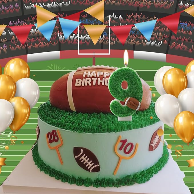 Football Candles 19,19 Candles for Birthday Cake Boy,Number 19