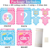 Baby Gender Reveal Pull Out Game Voting Box with 60 Ballot Cards Boy