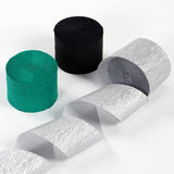 Black Green Silver Party-Decorations Streamers - 9 Rolls Graduation