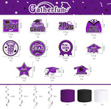 Purple Themed 2026 Graduation Decorations Set - Congrats Grad Banner,