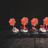 Gyufise 30Pcs Foil Firework Cupcake Toppers Sparkle Tinsel Cake Topper