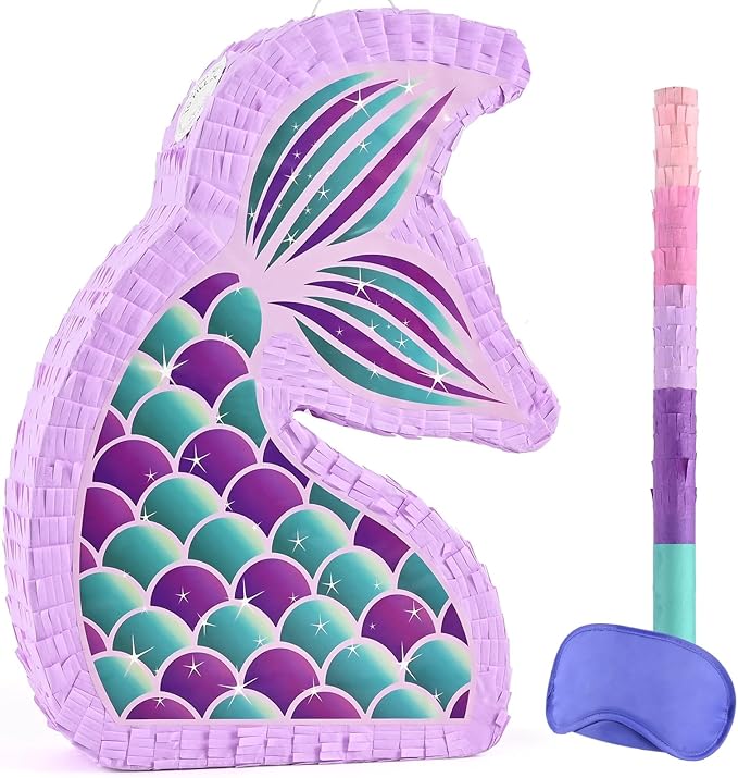 Mermaid Piñata Mermaid Party Supplies Piñata Bundle with Blindfold
