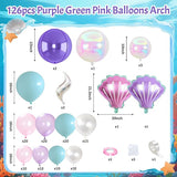 Mermaid Balloon Garland Arch Kit Purple Teal Blue Pink Clear Latex
