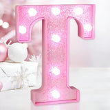 Pink Light Up Letters, LED Marquee Letters for Table, Small Glitter #7