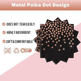 Black and Rose Gold Paper Plates and Napkins-200 Pack - Paper Plates