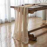 Keketoarrange 6pcs Deep Beige Cheesecloth Table Runner Rustic Boho