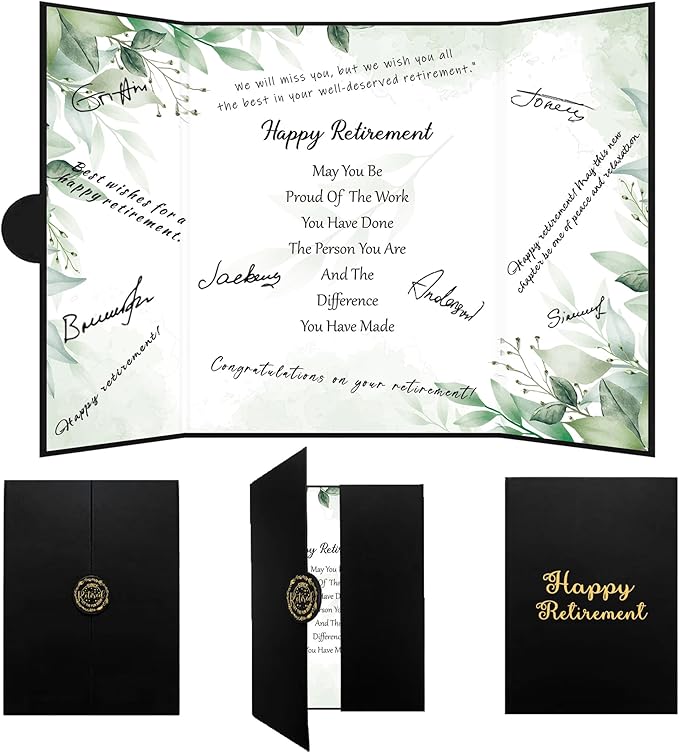 Retirement Decorations Watercolor Leaf Retirement Signature Book