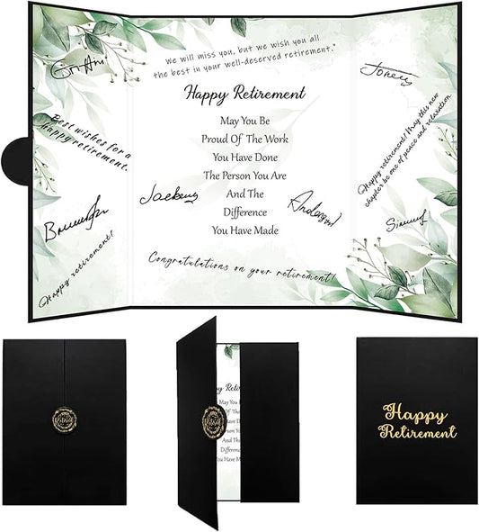 Retirement Decorations Watercolor Leaf Retirement Signature Book