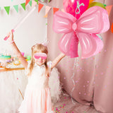 Hooqict Pink Bow Pinata with Blindfold and Bat Stick Pink Girls Pinata