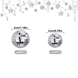 45 PCS 0.78Inch 1.18Inch Disco Ball Cake Decoration Ornaments