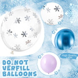 Civaner 48 Pcs Snowflake Balloons Bulk 12 Inches Pastel Blue Metallic
