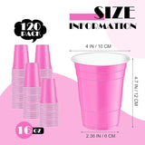 120 pcs 16 oz Pink plastic cups Valentines Day plastic Cups 16 oz
