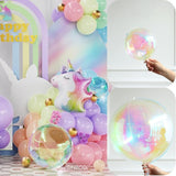 140Pcs Pastel Rainbow Unicorn Balloon Garland Arch Kit with Pink