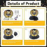 100th Birthday Party Decorations, 9PCS Black Gold 100th Vintage