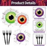 100 Pcs Spooky Halloween Eyeball Party Supplies Set Serves 25 Scary