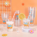 50Pcs Boho Party Plastic Cups 12 oz Stay Groovy Disposable Cups