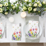 100 Spring Floral Disposable Paper Decorative Guest Napkins Watercolor