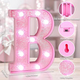 Pink Light Up Letters, LED Marquee Letters for Table, Small Glitter #2