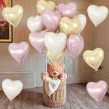 Dusty Pink Cream Heart Balloons, 12Pcs 18 Inch Retro Blush Pink Nude