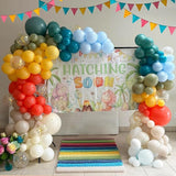 Retro Boho Balloon Arch Garland Kit 163Pcs Retro Blue Orange Mustard