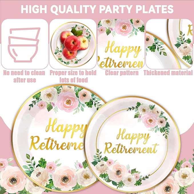 96Pcs Flower Retirement Party Decorations for Women White Peony