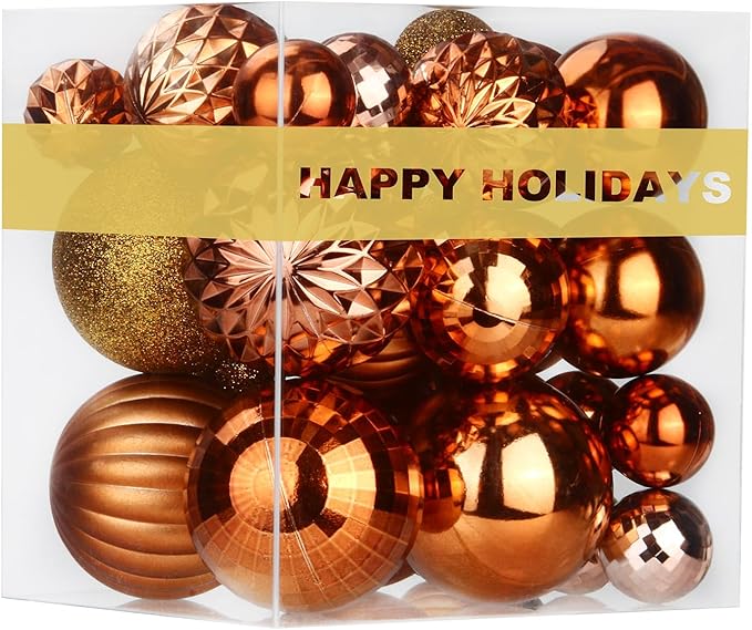 Bronze Christmas Ornaments - Christmas Tree Decorations Shatterproof