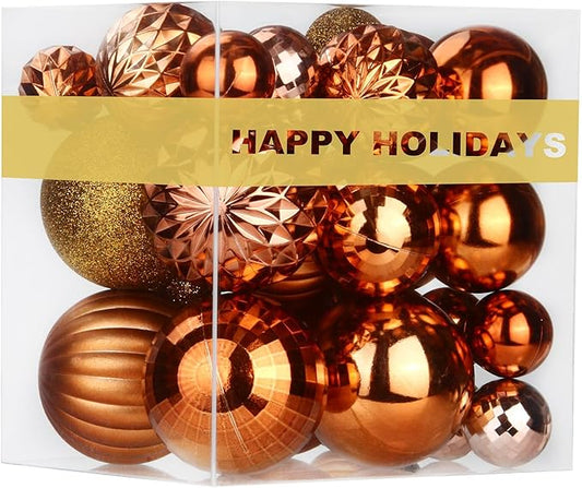 Bronze Christmas Ornaments - Christmas Tree Decorations Shatterproof